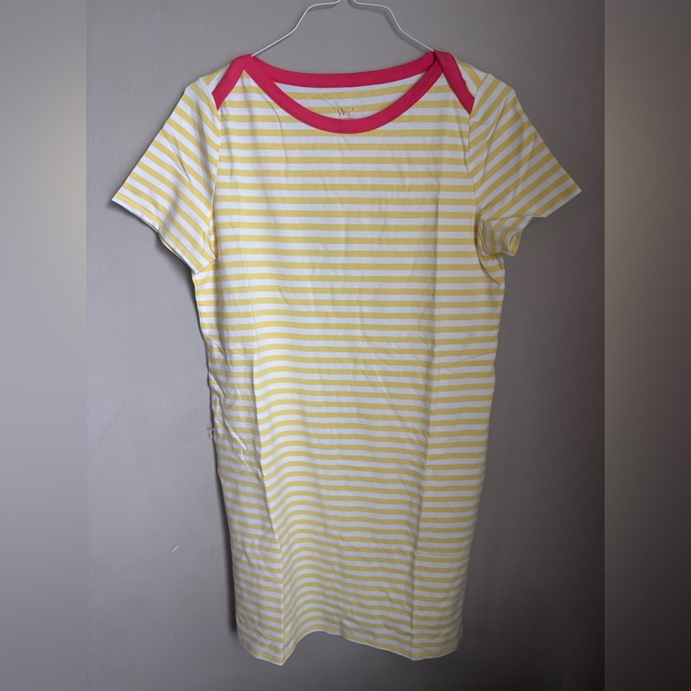 **Brand New** WE by Living in Yellow Striped Tee Shirt Dress Size 
- Medium
